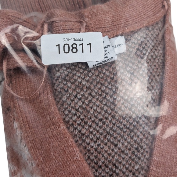 Cupcakes and Cashmere Plaid Cardigan Sweater‎ Pink White Brown Women's Size S - Picture 7 of 7